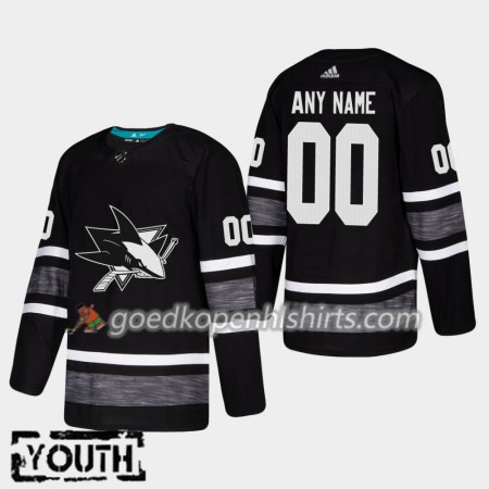 San Jose Sharks Custom 2019 All-Star Adidas Zwart Authentic Shirt - Kinderen